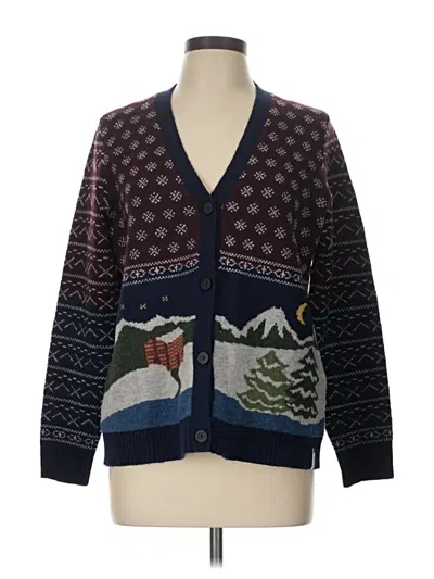 Pre-owned Woolrich Wool Cardigan Sweater In Blue