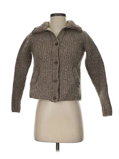 Pre-owned Woolrich Wool Cardigan Sweater In Brown