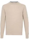 Woolrich Logo Embroidered Crewneck Jumper In Neutrals
