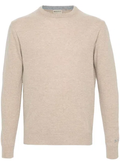 Woolrich Wool Crew-neck Sweater In Neutrals