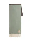 Woolrich Wool Fringed Scarf In Green