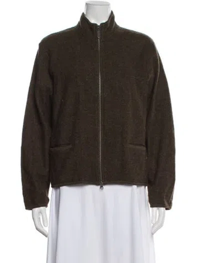 Pre-owned Woolrich Wool Mock Neck Sweater In Brown