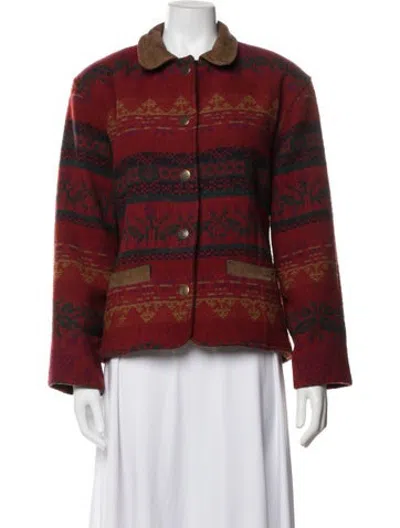 Pre-owned Woolrich Wool Patterned Jacket In Red