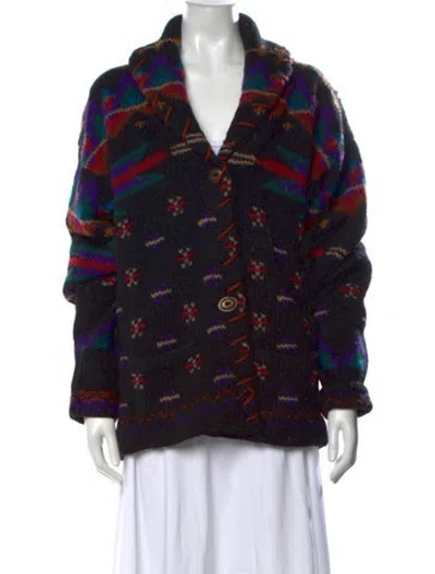 Pre-owned Woolrich Wool Patterned Sweater In Black