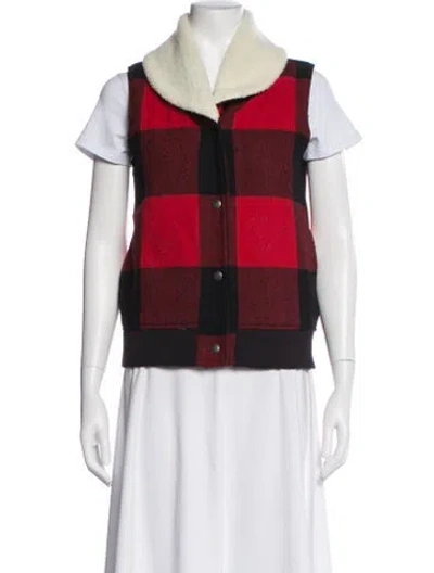 Pre-owned Woolrich Wool Patterned Vest In Red