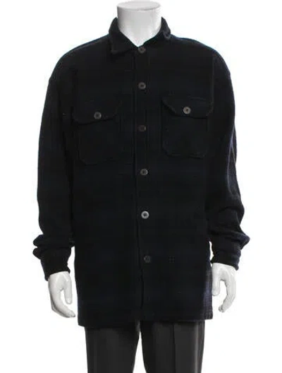 Pre-owned Woolrich Wool Plaid Print Jacket In Black