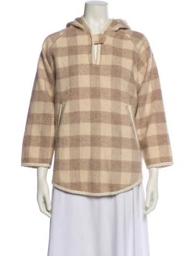 Pre-owned Woolrich Wool Plaid Print Jacket In Neutral