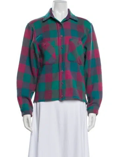 Pre-owned Woolrich Wool Plaid Print Sweater In Multi