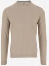 Woolrich Logo Embroidered Crewneck Jumper In Beige