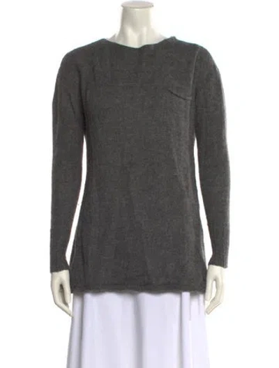 Pre-owned Woolrich Wool Scoop Neck Sweater In Gray