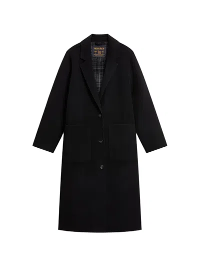 Woolrich Wool Single-breasted Coat In Black