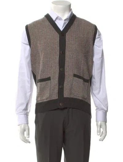 Pre-owned Woolrich Wool Striped Cardigan In Multicolor