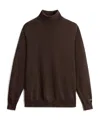 Woolrich High Neck Brown Wool Sweater In Brown