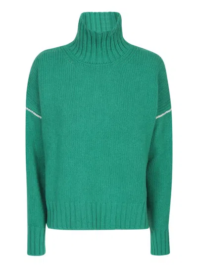 Woolrich Wool Turtleneck Sweater In Green