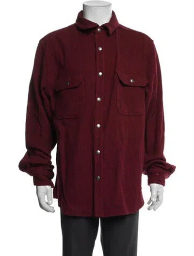 Pre-owned Woolrich Wool Utility Jacket In Burgundy