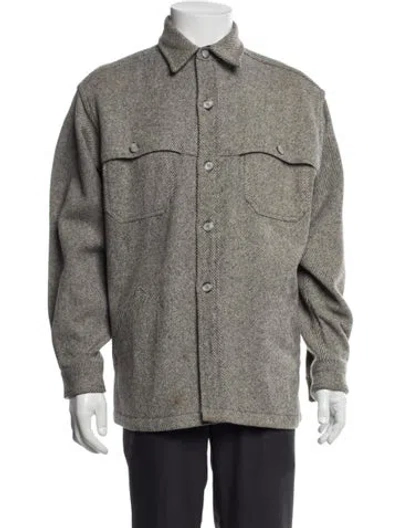 Pre-owned Woolrich Wool Utility Jacket In Gray