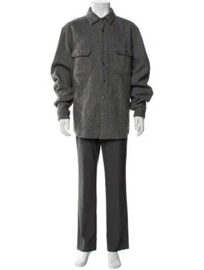 Pre-owned Woolrich Wool Utility Jacket In Gray