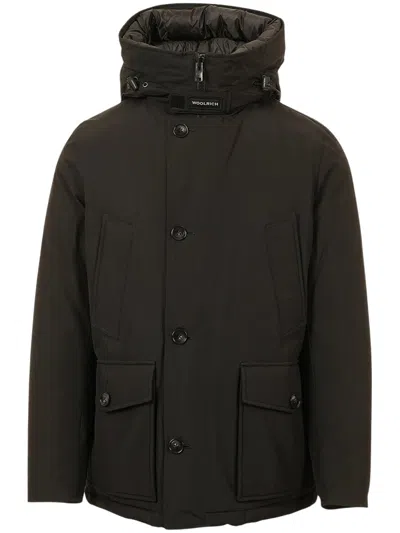 Woolrich Wool-blend Quilted Coat In Black