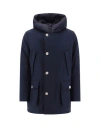 Woolrich Down-feather Hooded Coat In Blue