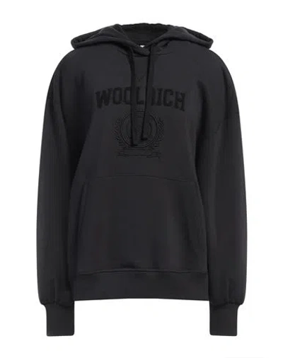 Woolrich Ivy Hoodie Woman Sweatshirt Black Size M Cotton, Polyester