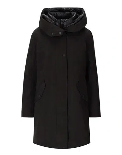 Woolrich Long Military Jacket Woman Puffer Black Size Xl Polyamide
