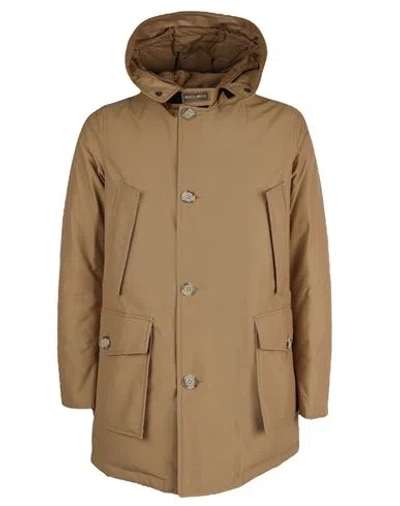 Woolrich Parka Jacket Man Coat Beige Size Xl Cotton In Brown