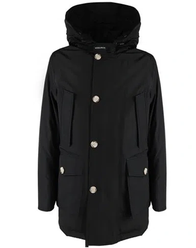 Woolrich Parka Jacket Man Coat Black Size Xxl Cotton