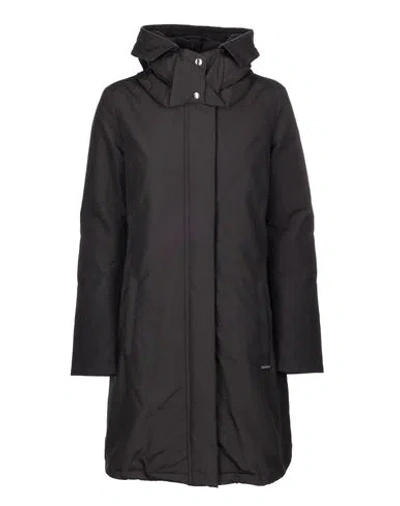 Woolrich Parka Jacket Woman Coat Black Size Xl Cotton
