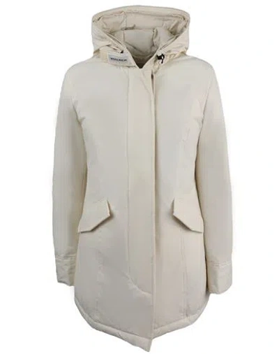 Woolrich Parka Jacket Woman Coat White Size S Cotton