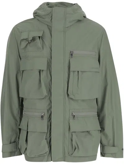Woolrich X Black Label Cotton Blend High-necked Jacket With Multiple Pockets