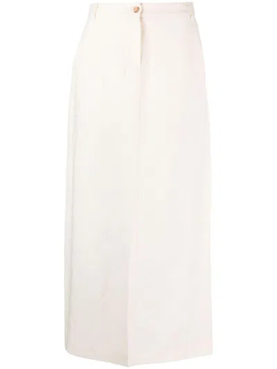 Woolrich Decorative-stitching Straight Skirt In Neutrals