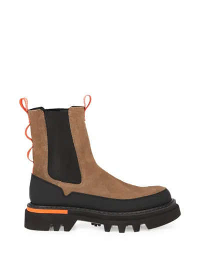 Woolrich X Todd Snyder Suede Panelled Boots In Animal Print