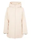 Woolrich Zip-fastening Hooded Coat In Neutral