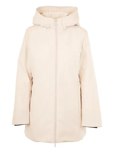 WOOLRICH ZIP-FASTENING HOODED COAT