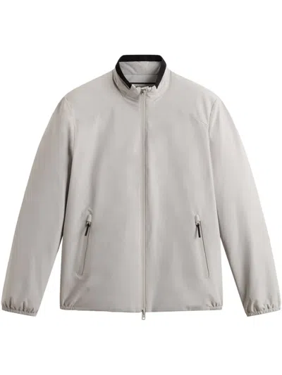 Woolrich Zip-front Technical Jacket In Grey