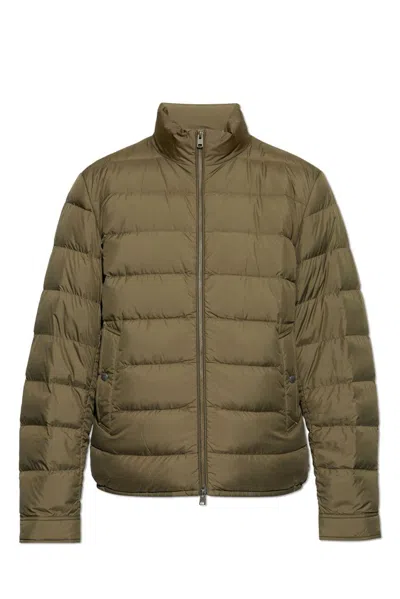 Woolrich Zipped Quilted Jacket In Green