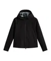 Woolrich Hooded Jacket With Side Slit Pockets In Black