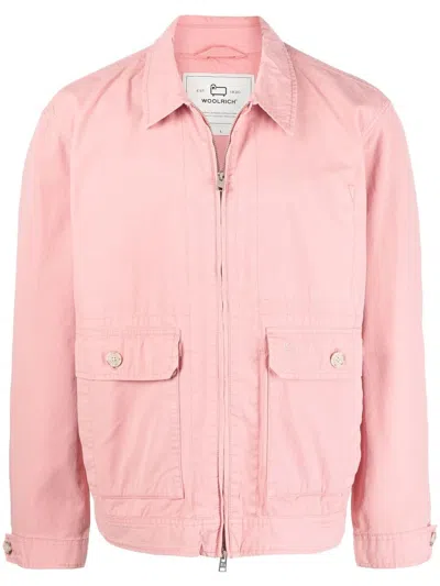 Woolrich Zip-up Bomber Jacket In Rosa