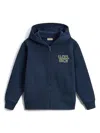 Woolrich Zip-up Cotton Hoodie In Blue