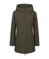 Woolrich Zip-up Hooded Coat In Black