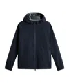 Woolrich Hooded Jacket With Drawstring And Pockets In Blue