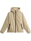 Woolrich Zip-up Hooded Jacket In Neutrals