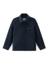 Woolrich Zip-up Long-sleeve Shirt In Blue
