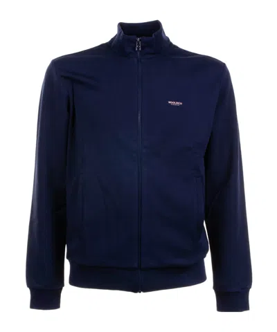 Woolrich Zip-up Turtleneck Sweatshirt In Black