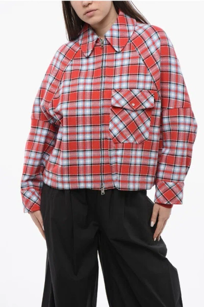 Woolrich Zipped Checkered Timber Overshirt In Red