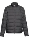 Woolrich Quilted Coat With High Collar And Zipper Closure In Black
