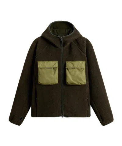 Woolrich Zipper Hoodie In Brown