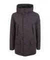 Woolrich Zippered Long Sleeve Coat In Purple
