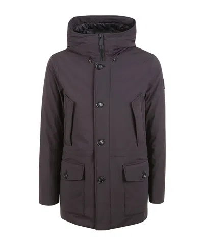 Woolrich Zippered Long Sleeve Coat In Purple