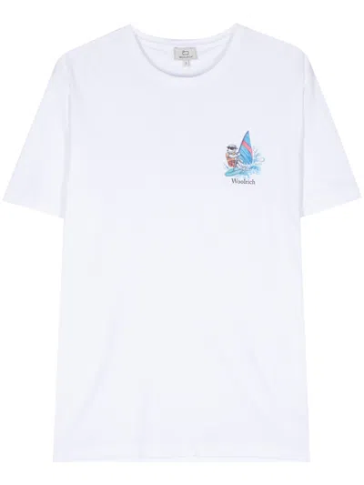 Woolrich Logo-print Cotton T-shirt In White